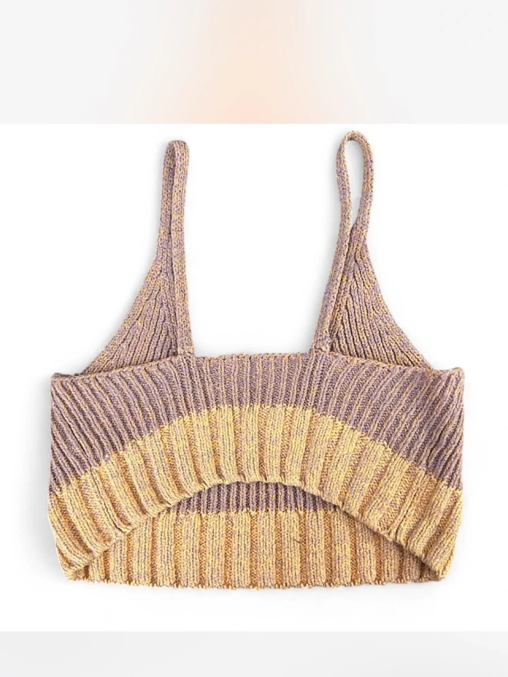 Free People Here All Day Brami - Mauve + Peach - Cropped Tank/Cami - Soft Knit